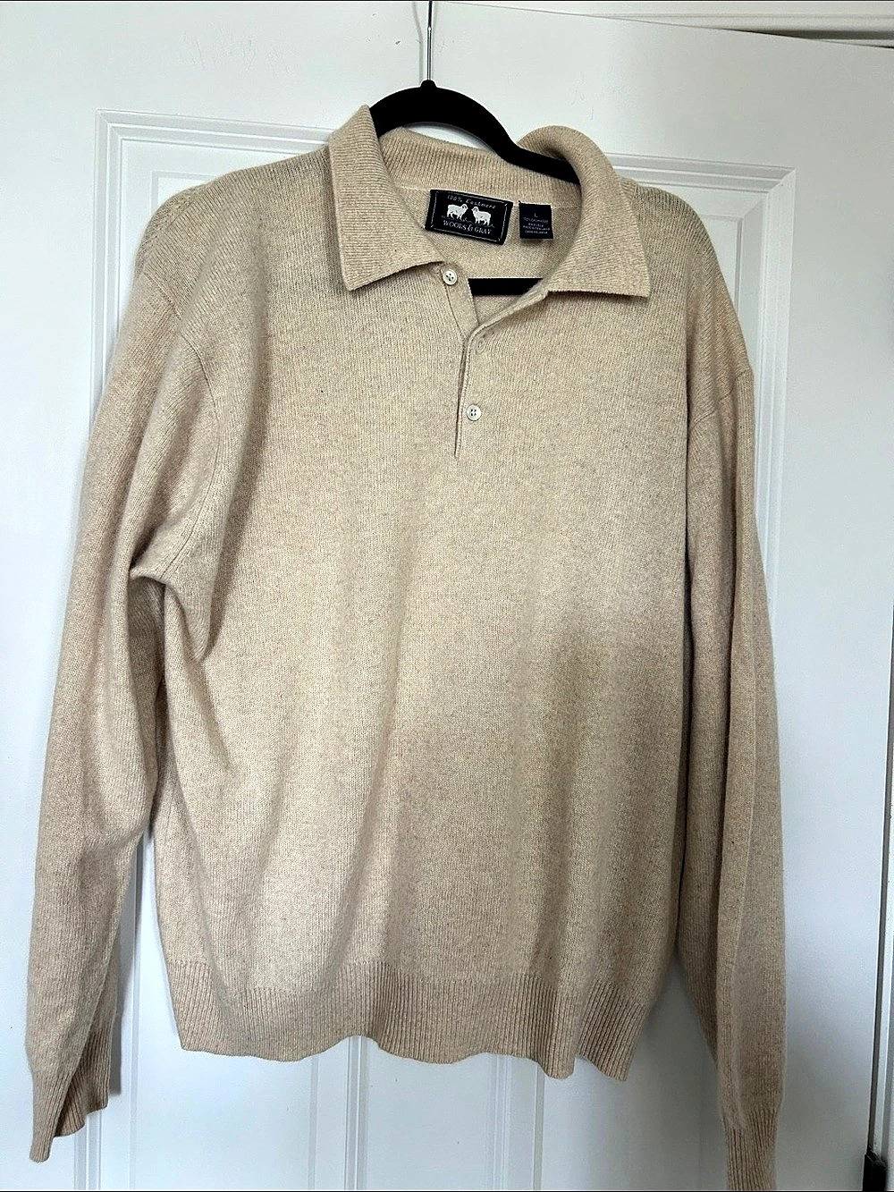 Woods & Gray Cashmere Polo Sweater Size Large Like New